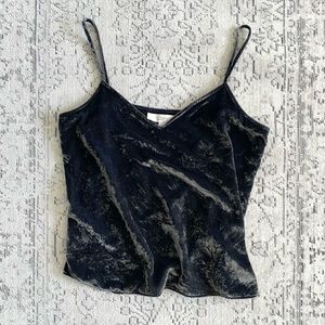 LOFT Size XS Velvet Cami Tank Top Gray